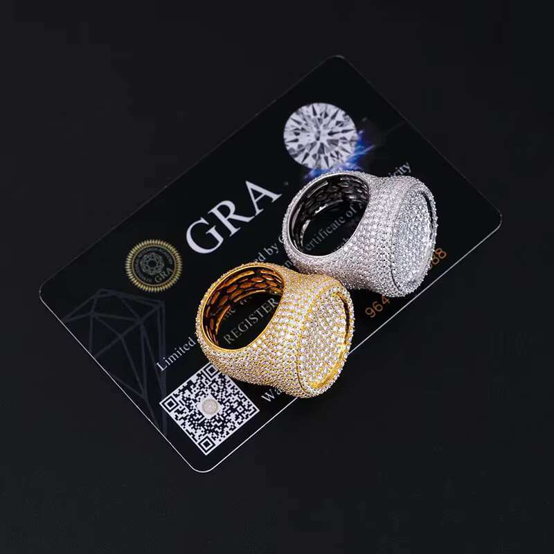 New Design Mens Jewelry Vvs Diamond 925 Silver Iced Out Moissanite Hip Hop Ring