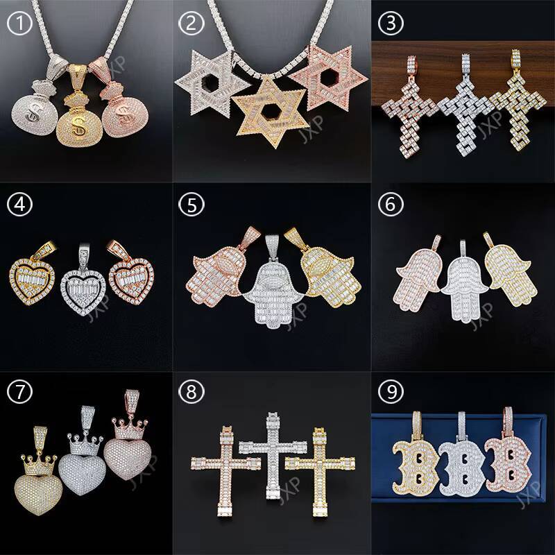 Pass Diamond Tester Custom Iced Out Vvs Heavy Gra Certified Moissanite Hip Hop Customized Square Letter Pendant Necklace for Man Customizable