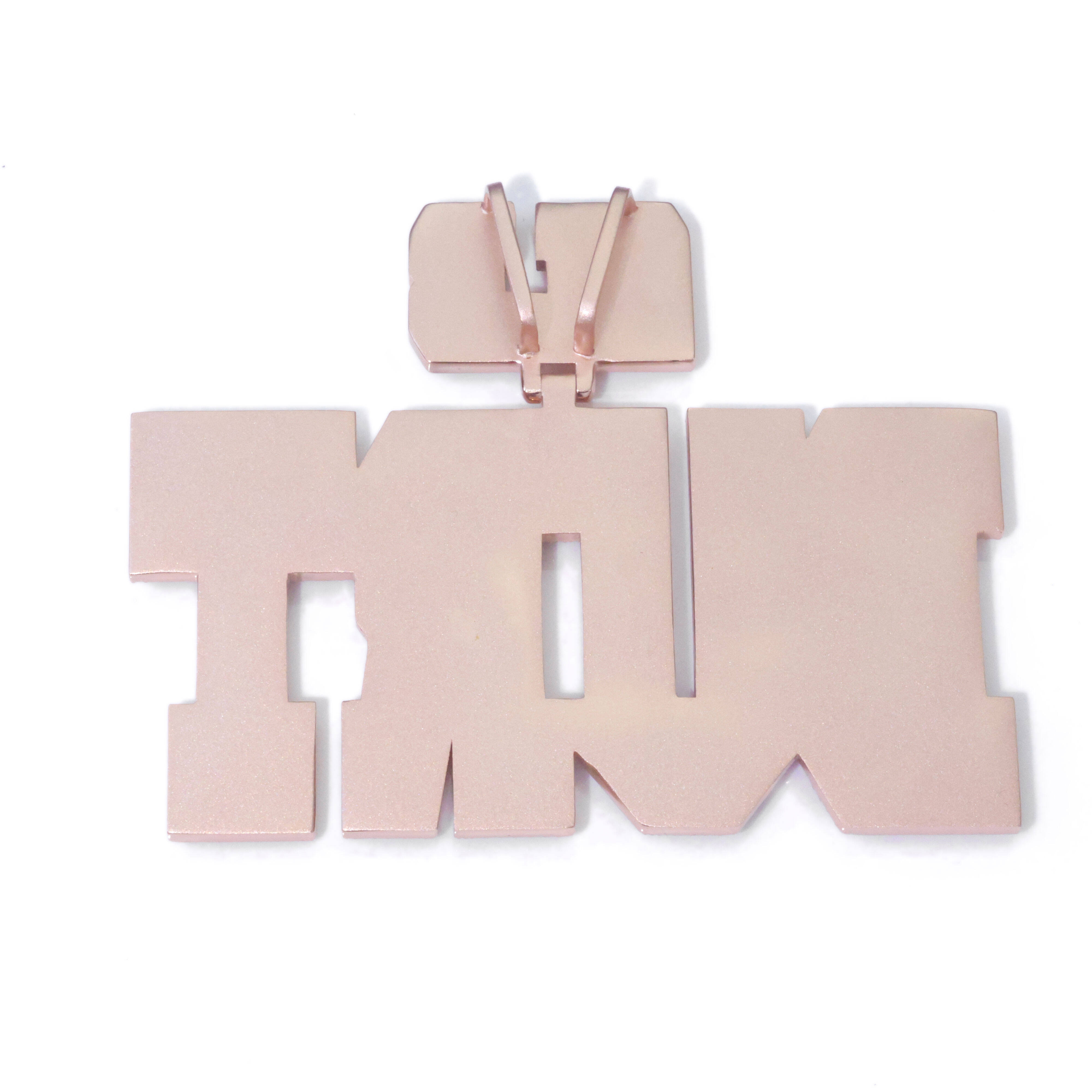 NUOYA VVS Moissanite Luxury Custom Letter Pendant Necklace Iced Out Hip Hop Fine Jewelry Rose Gold Plated Personalized Customizable