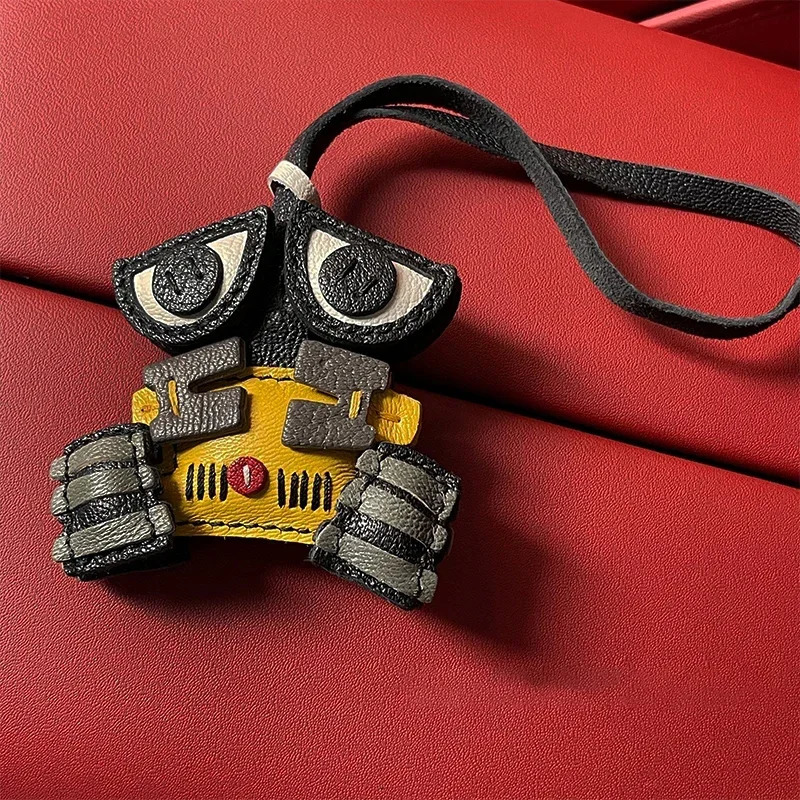 Handmade Genuine Leather Cute Small Flame Bag Pendant Car Key Chain Rope Ring Scarecrow Pendant Decoration Pendant Bag charm 251110