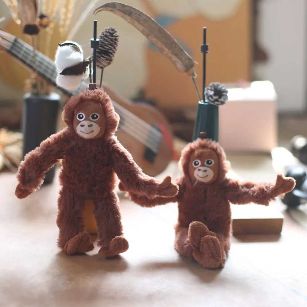 Cute Gorilla Orange Monkey Cute Animal Pendant Key Ring Soft Filled Doll Plush Toy Girl Boy Birthday Gift W250411