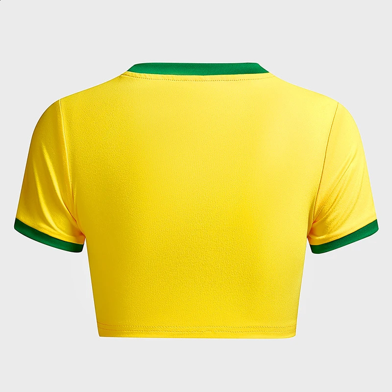 Jamaica Pattern High Street Short Sleeve T-shirt Women Corset Summer High Quality Fashion Baby Tees Vintage 90s Y2k Clothes 250410