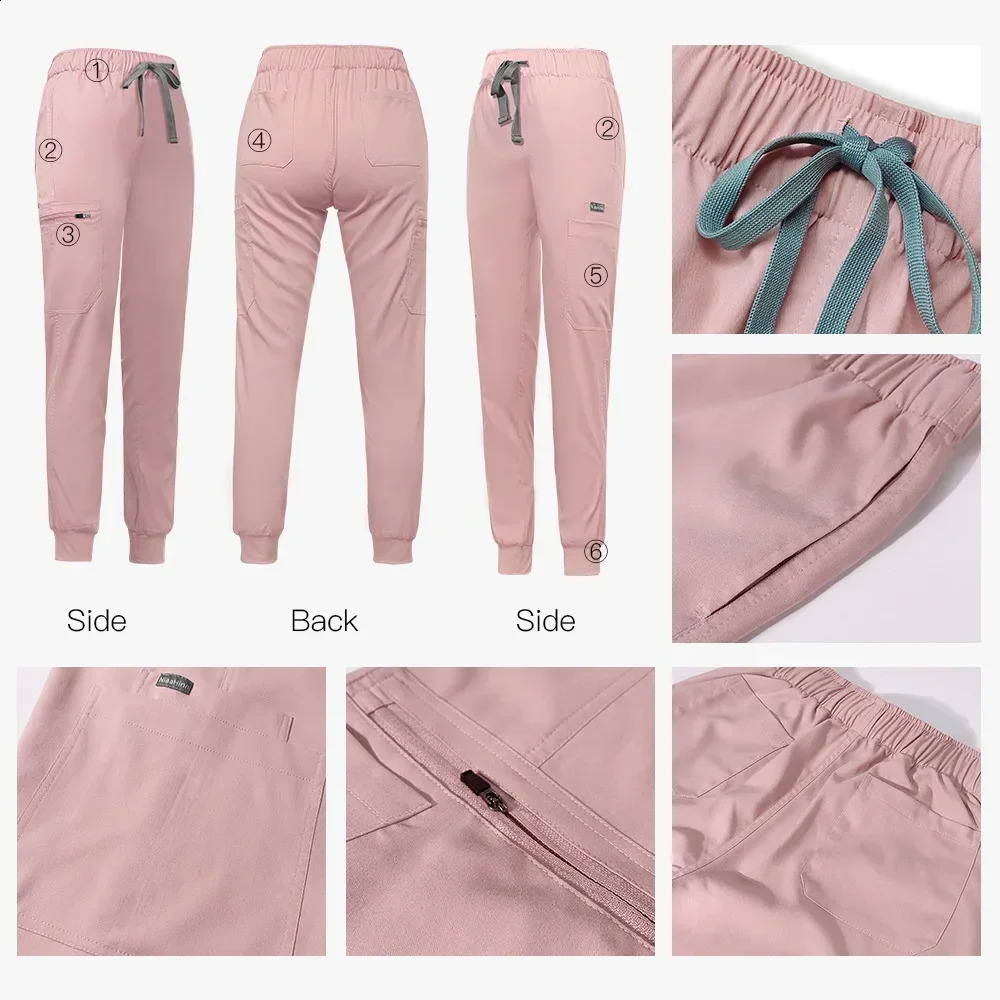 Scrub Nursing Gown High Quality Elastic Scrub Healthcare Pharmacy Solid Color Uniform Wholesale Workwear Unisex 250407
