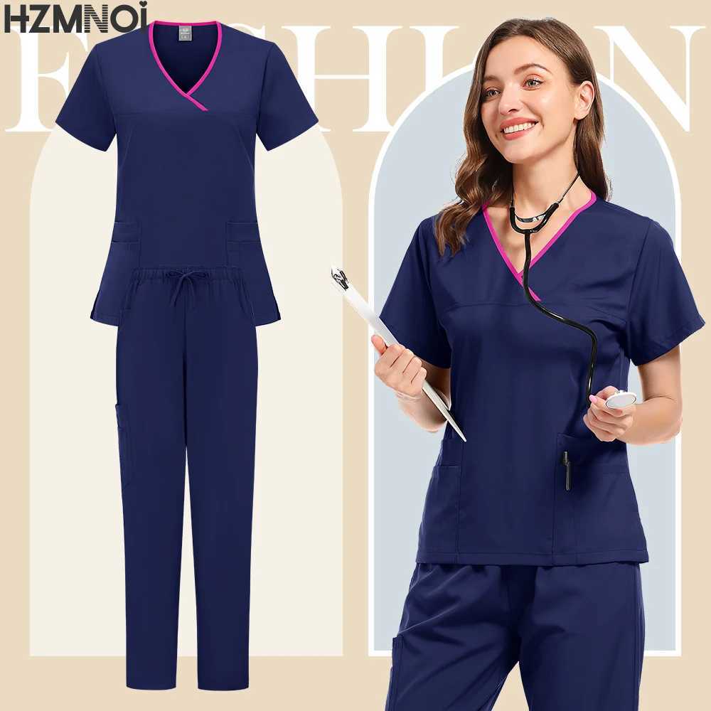 Multicolor Hospital Nurse Uniforms Dental Clinic Pharmacy Medical Scrubs Surgical Gown Women Doctor Veterinary Uniforms Workwear X250410
