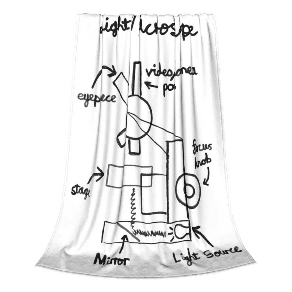 Light Microscope Diagram Blanket Portable Flannel Sofa Throw Blanket for Home Bedroom Office Throws Bedspread Quilt C251111