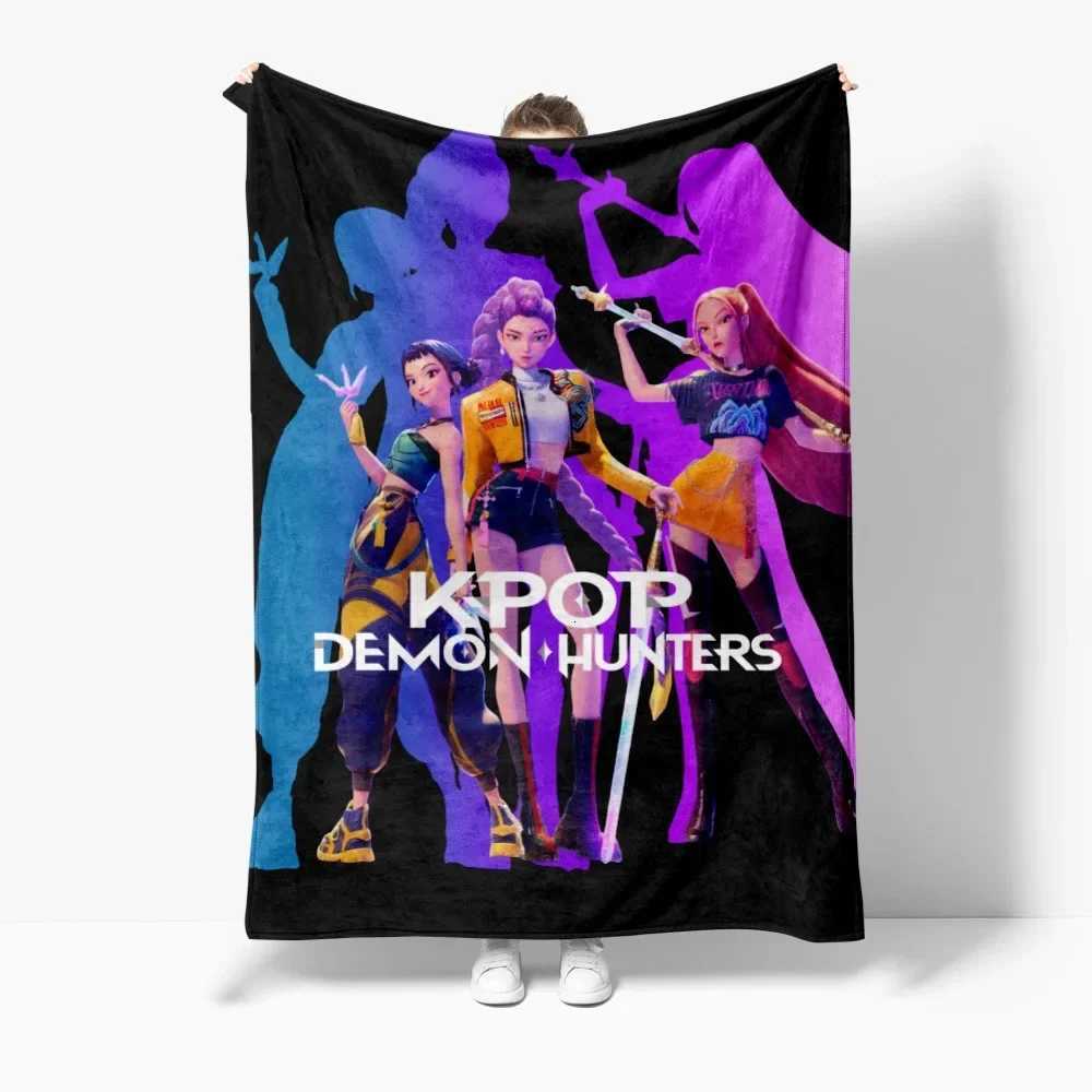 Movie K-Pop D-Demon Hunters Winter Blanket Cover Warmth Soft Multifunctional Decorative Blanket Universal Flannel Blankets C251111