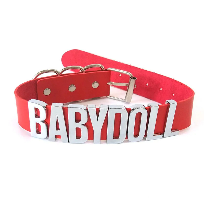 30MM Soft Faux Leather Collars Goth Sexy Customized Letters MEOW Choker Necklace Punk Personalized Role Age Cosplay Jewelry 251110