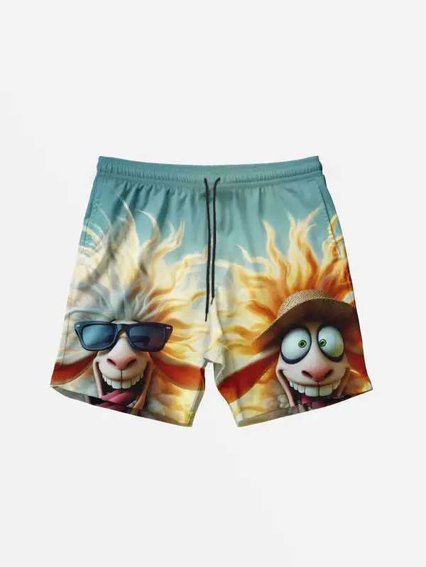 Mens Hawaiian Swimming Relay 3D Sheepskin Printed Beach Shorts for Quick Drying Outdoor Leisure Sports Shorts Fashion Mens ShortsW250410
