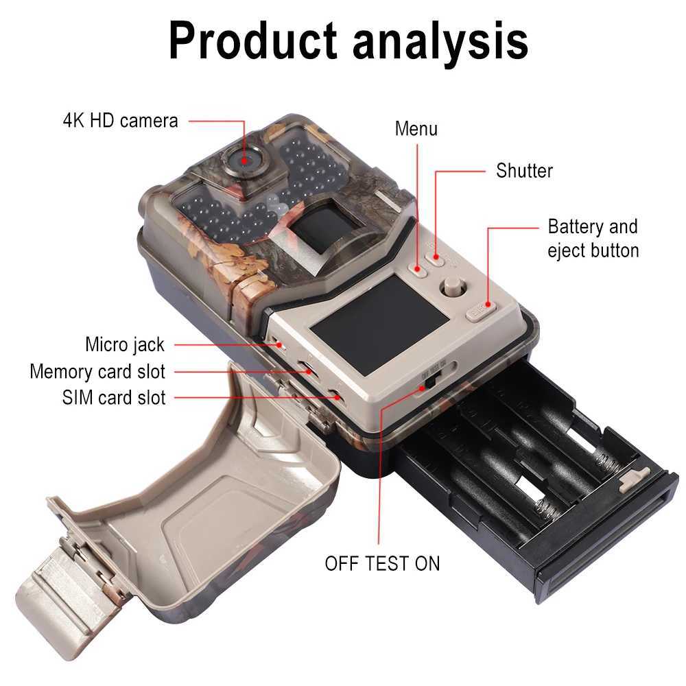 Outdoor 4K real-time video application tracking camera cloud service 4G 36MP hunting camera cellular mobile wireless wildlife night vision X2504111