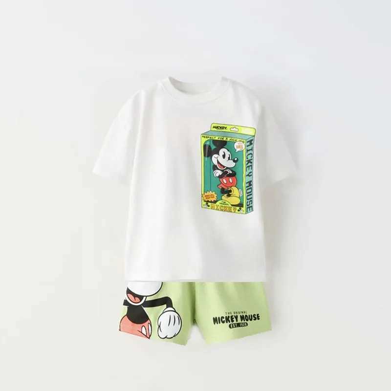 Baby Clothing Set Childrens Cotton Summer Newborn Boys and Girls Baby Clothing Yellow Duck Top+Childrens Sports SetXJ250410