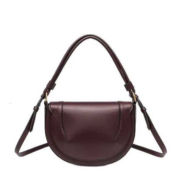 Womens bag 2025 new winter contrasting stitching decoration handbag fashion shoulder crossbody bag flip hard bagT251110