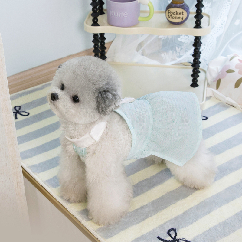 Leisure Dog Clothing Summer Cool Dress Cute Princess Dog Dress Little Angel Wing Decoration Puppy Dresses Girl Dog Clothes for Small Dogs Cats Chihuah