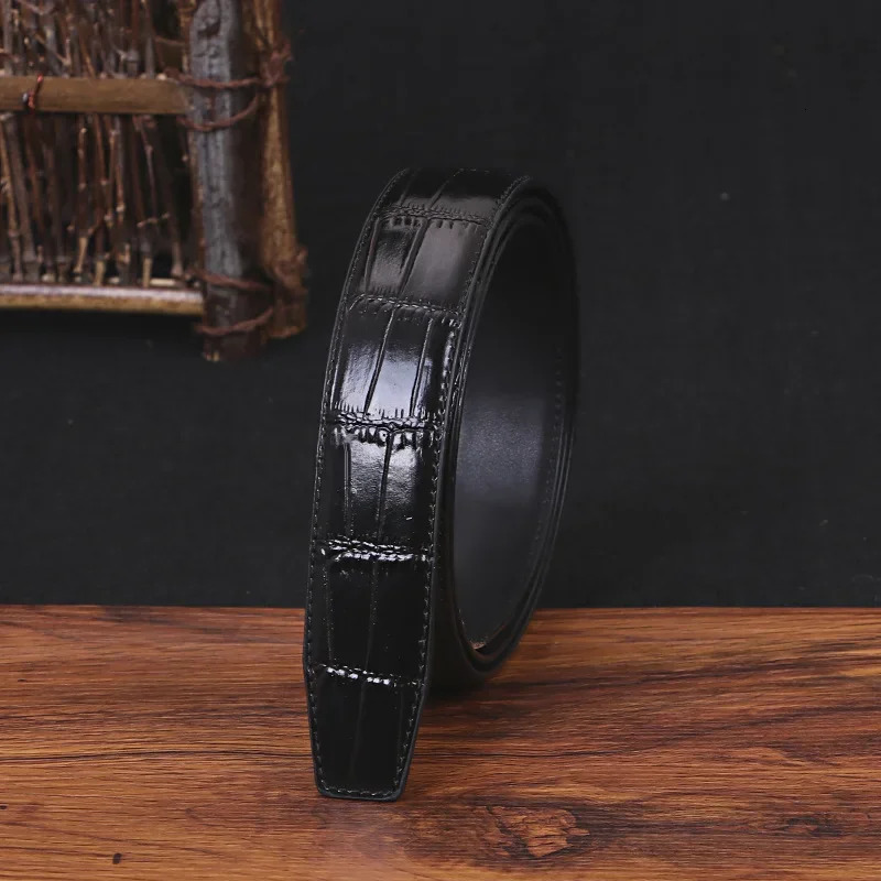 Brown Leather Pattern Mens Leather Belt n Fashion Casual Business People Suit Jeans Automatic Buckle Belt 251031