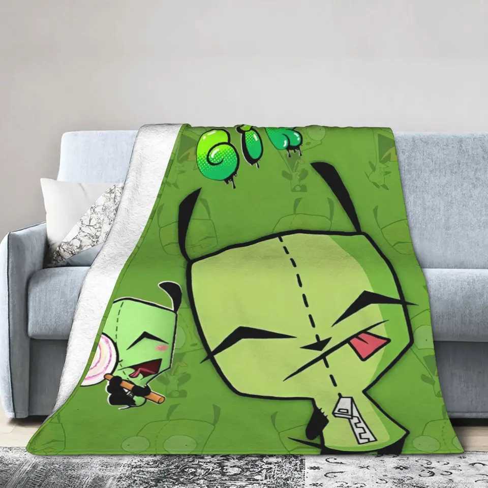 Invaders Zims Knitted Blanket Cartoon Plush Throw Blanket Summer Air Conditioning Personsed Soft Warm Bedsprea C251111