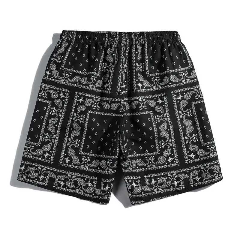 Summer trendy flowing bohemian shorts for women retro oversized street sports outdoor shorts Hawaiian beach shorts swimming trunksW250410