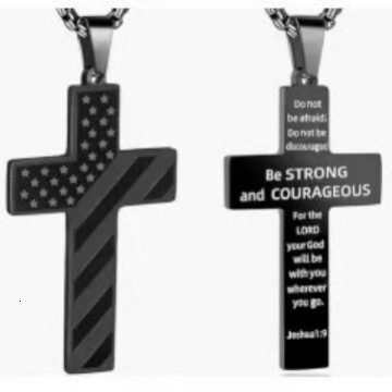 New Stainless Steel American Flag Graphic Engraving Necklace Cross Sports Style Niche Jewelry