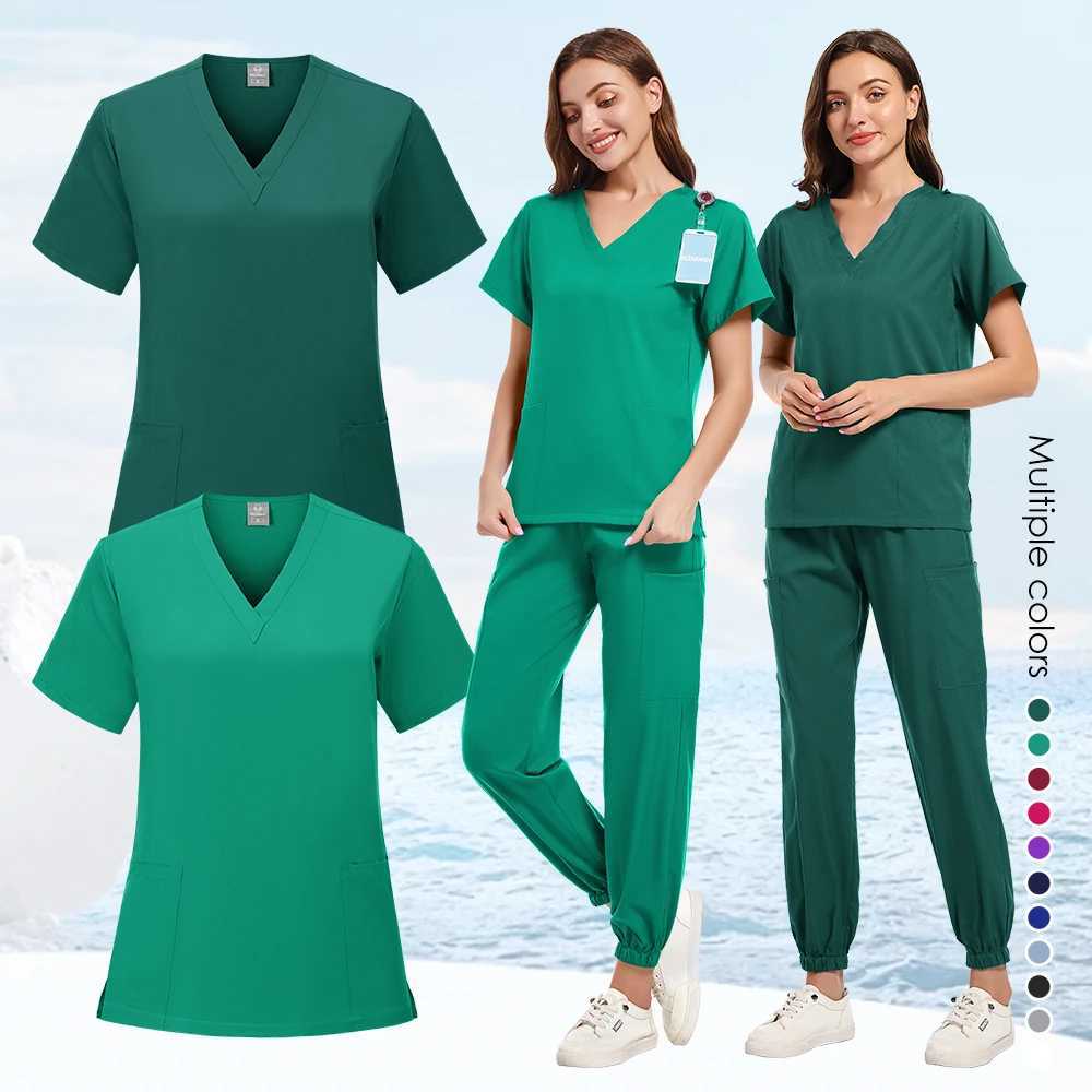 Medical Scrubs Sets Hospital Surgical Uniforms Women Scrub Tops Pant Nurses Accessories Dental Clinic Spa Pet Workwear Clothes X2504101