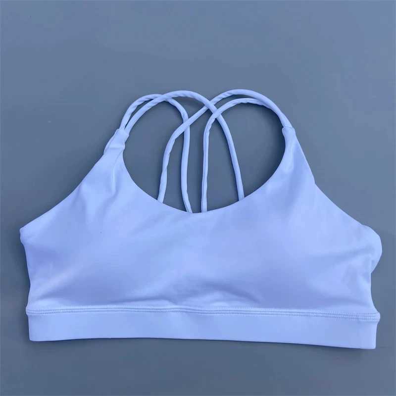 Solid color soft high-strength womens fitness bra tight sports top comprehensive training gym yoga bra tight chest padW250411