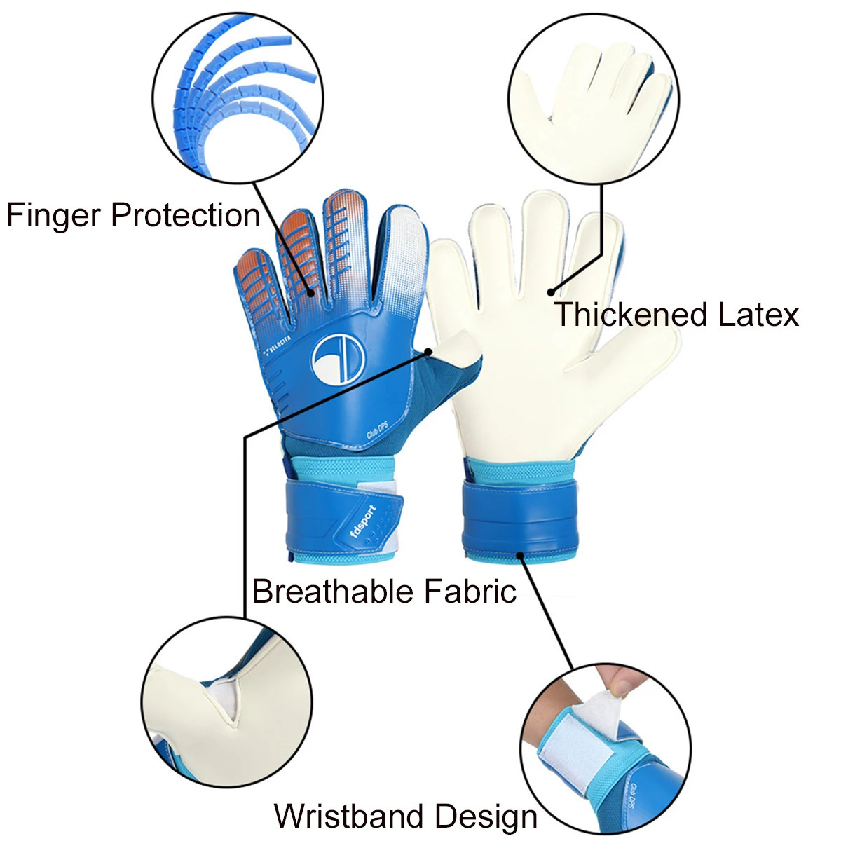 Soccer Goalie Gloves for Youth and Adult Goalkeeper Gloves with Finger Protection Strong Grips Palm Football Goalkeeper Gloves 251103