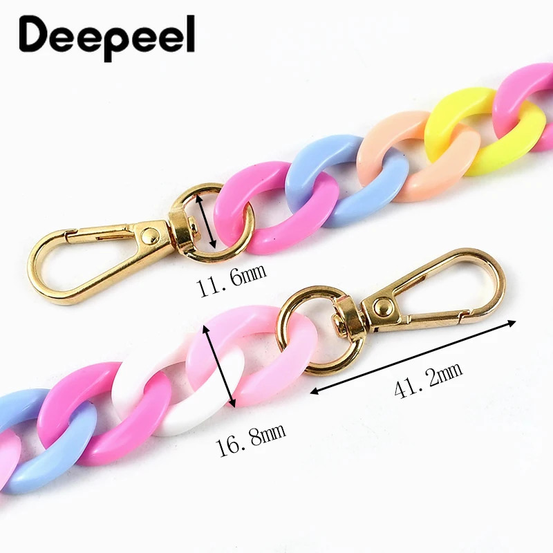 Deepeel 30/60/90/120cm Color Acrylic Bags Chain Womens Crossbody Handbag Shoulder Bag Strap Plastic Phone DIY Pendant Chains 251110