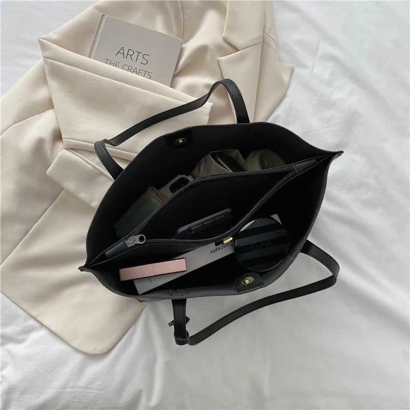 Large Capacity Womens Bag New Soft Leather Tote Bag Casual and Versatile Single Shoulder Bags for Woman Korean Style HandbagsT251110