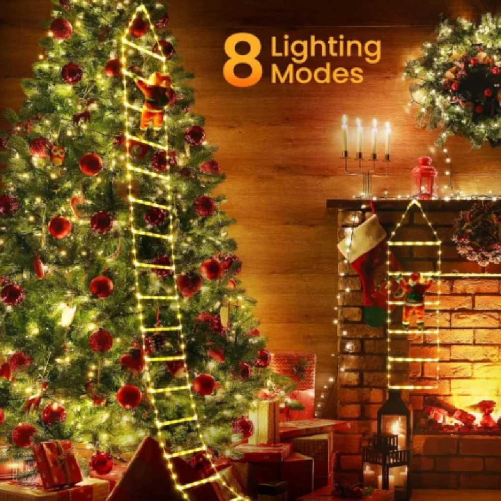 Christmas 3M Christmas Decoration LED Santa Claus Climbing Ladder Light USB Plug 8 Flashing Modes Suitable Home Xmas Tree Wall Window Y251111