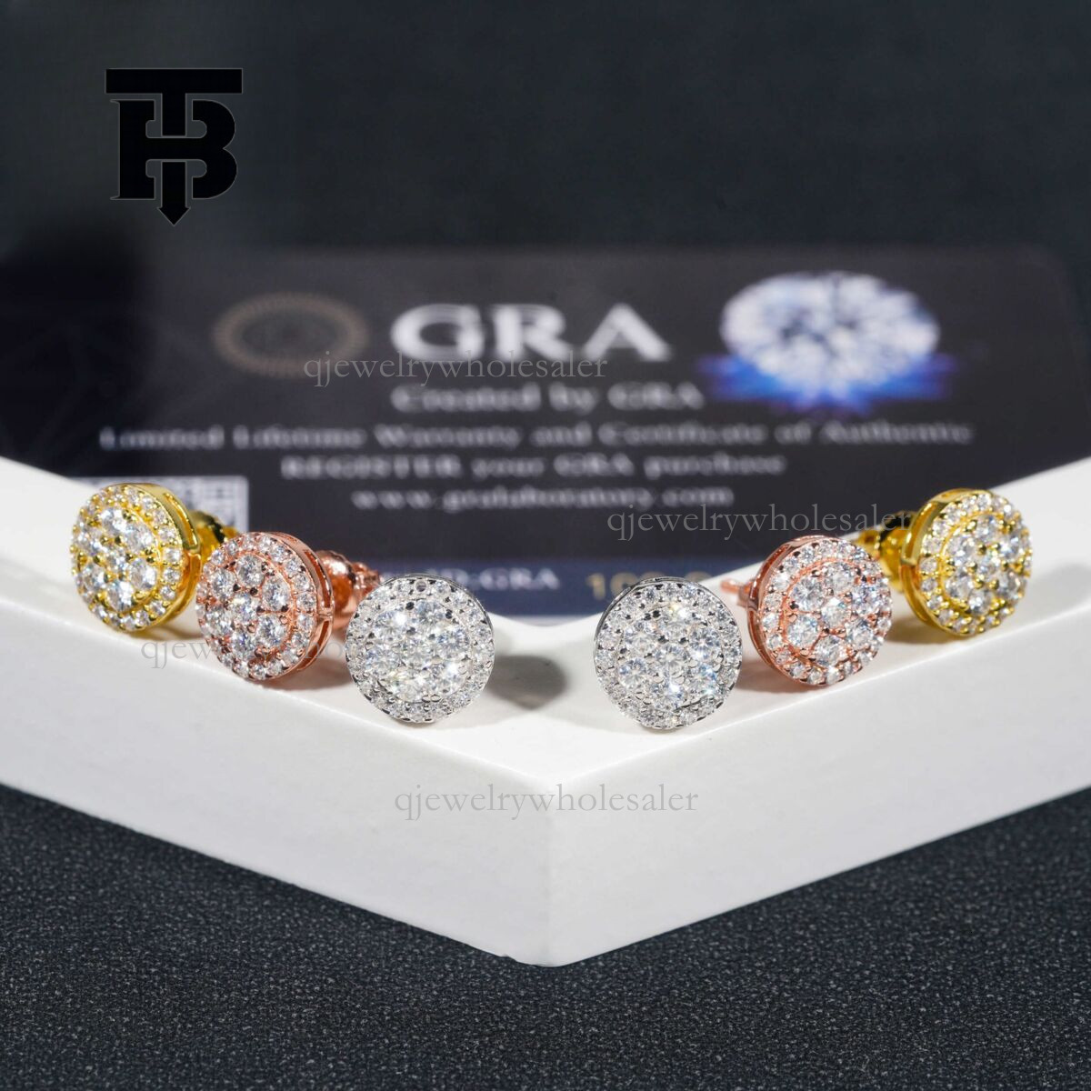 TB BHULAMTE Designer Women's Luxury Jewelry 925 Silver Moissanite Round Neutral Hip Hop Fashion Earrings Holiday Gifts Trendy Accessories