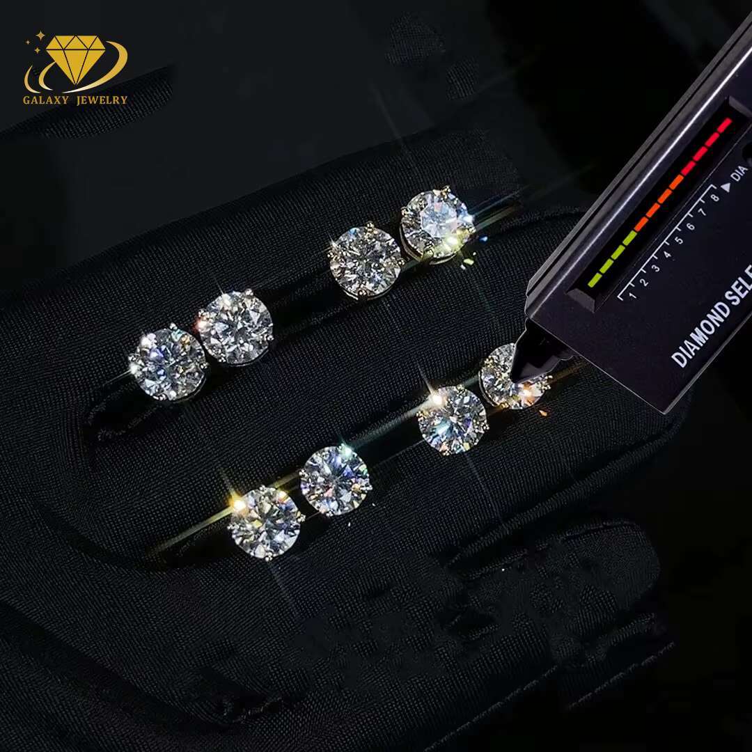 Fashion Jewelry Earrings 3mm-10mm Classic Mossanite Screw Back Earrings Hypoallergenic Silver 925 Vvs Moissanite Stud Earrings