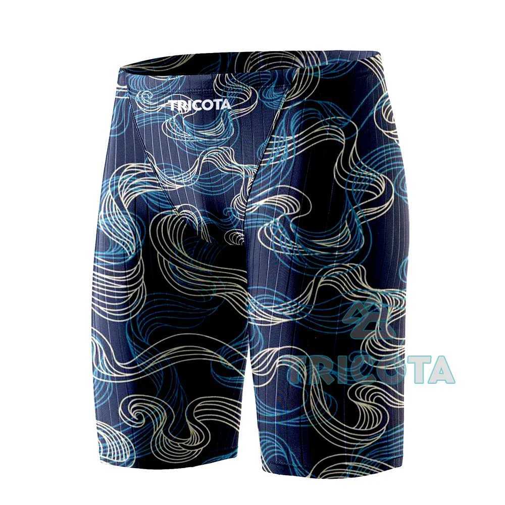 Mens Swimming Jammer Swimsuit Durable Sports Training Endurance Swimming Relay Breathable Surfing Shorts Summer Beach PantsW250410