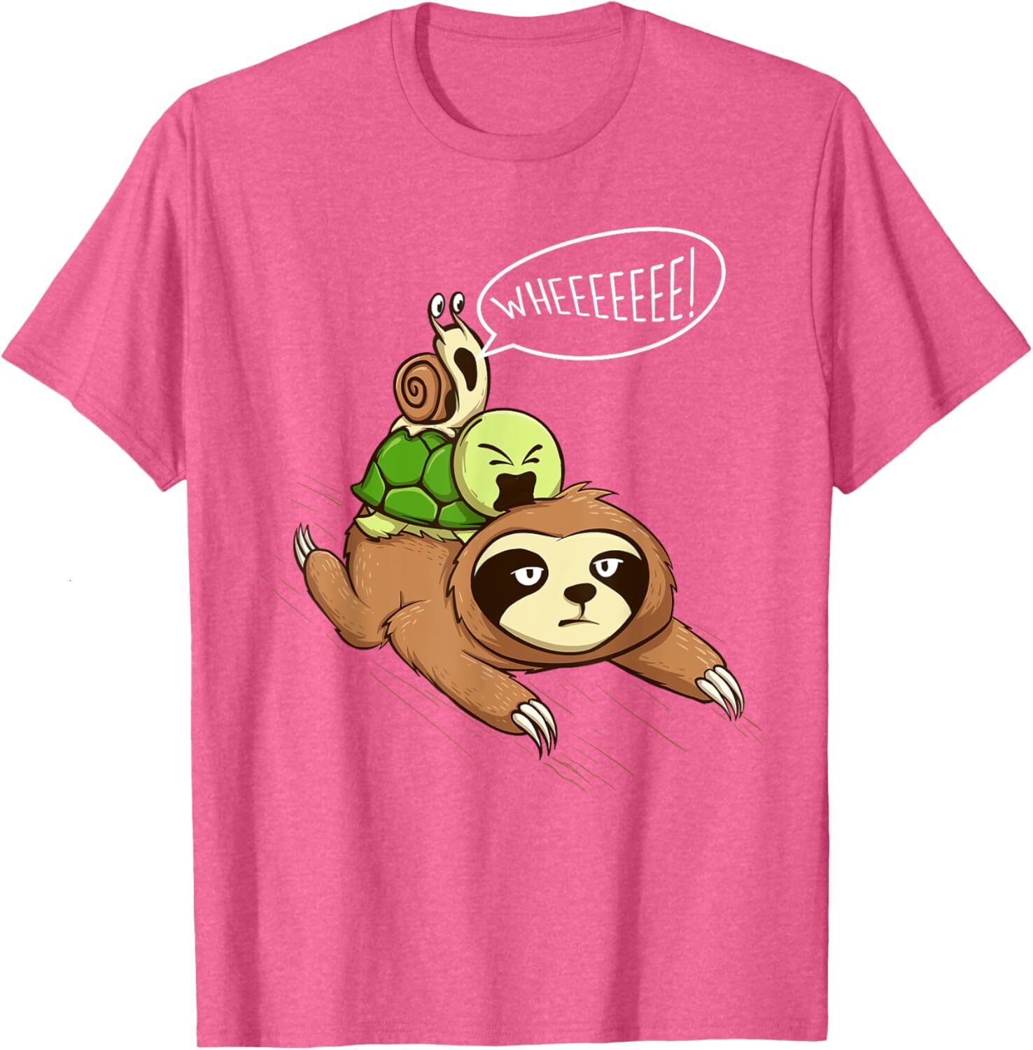 T shirt for Mens Wheeeeeee - Wildlife Sloth Turtle Snail Animal Pet Lover Graphic Tee Casual Tops Clothes Short sleeve