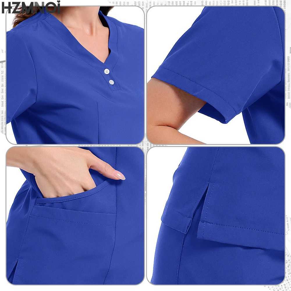 Medical Nurse Uniform High Quty Doctor Suits Uniforme Scrub Set Women and Mens Modern V-Neck Tops and Pant Hospital Workwear X250410