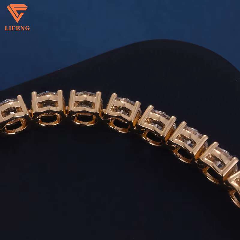 Fashion Jewelry Rose Gold Plated 925 Sterling Silver Bracelet Iced Out VVS Moissanite Hip Hop Tennis Chain Bracelet for Women