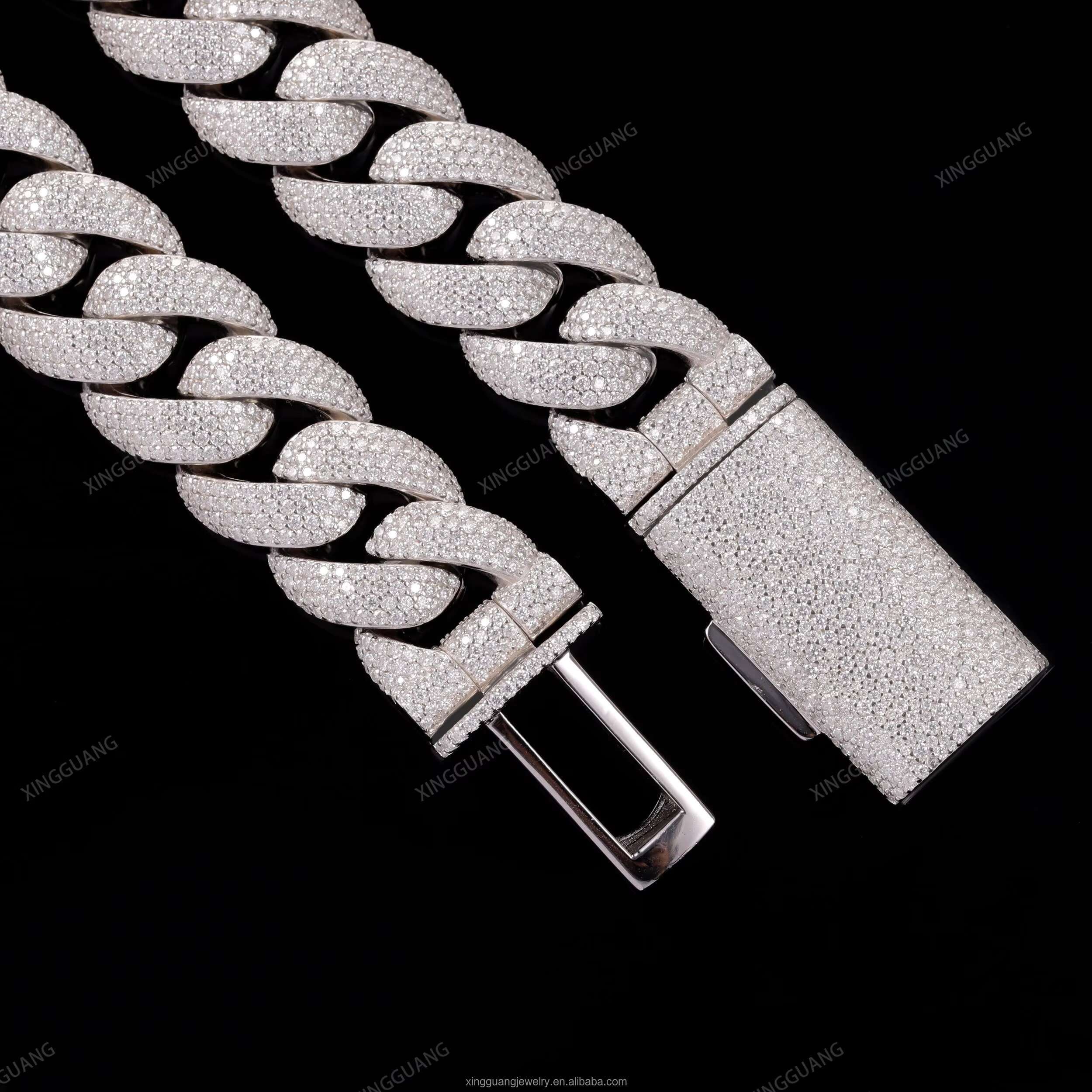 High Quality 20MM Width Miami Big Heavy Cuban Necklace 925 Sterling Silver VVS Moissanite Hip Hop Jewelry Men Cuban Link Chain