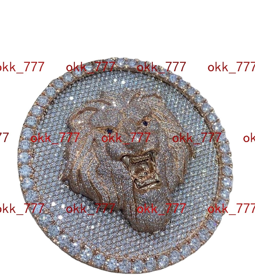 New Arrivals Mens Iced Hip Hop Pendant Necklace Gold Plated Link Chain with Moissanite and Diamond for Parties