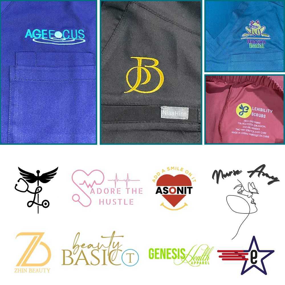Beauty SPA workwear dental frosted womens high-quality short Slyved shirt fashionable breathable care frosted top customization X250410