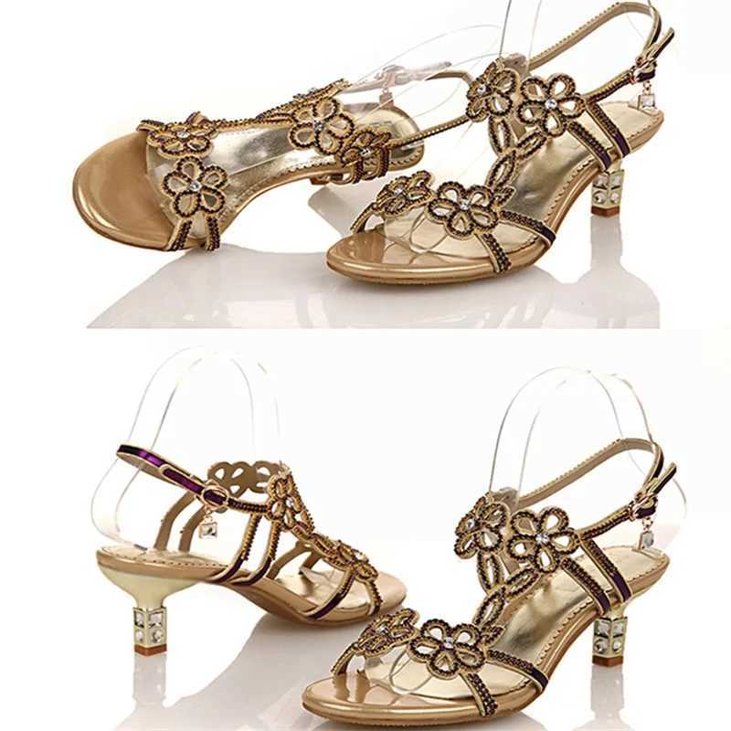 New Summer Sandals Womens Leather Rhine Hollow Diamd Roman Open High Heel Fishmouth SandalsXJ250410