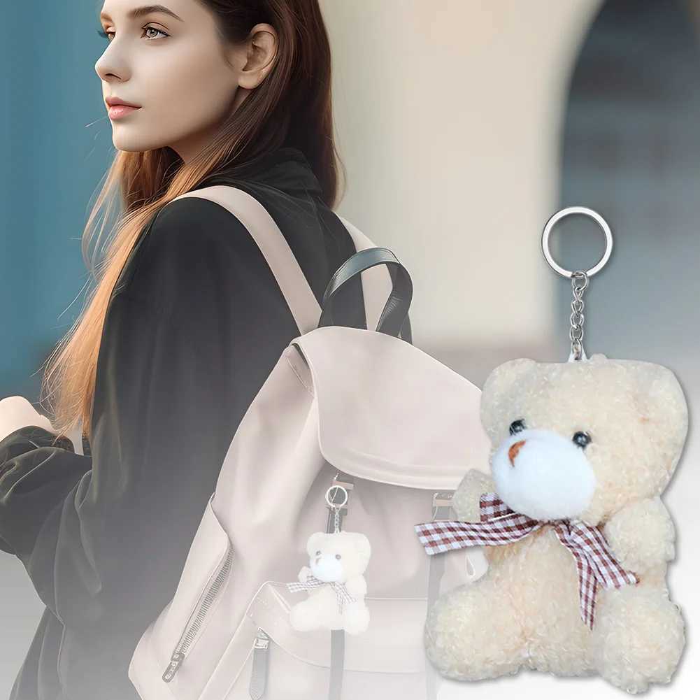 Plush Bear Doll Keychain Bear Filled Plush Toy Cute Girl Bag Pendant Cartoon Plush Bag Keychain Childrens Birthday Party W250411