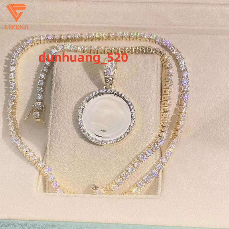 Hip Hop Jewelry Pendant Diamond Moissanite Tennis Chain Custom Picture Jewelry Photo Pendant Necklace