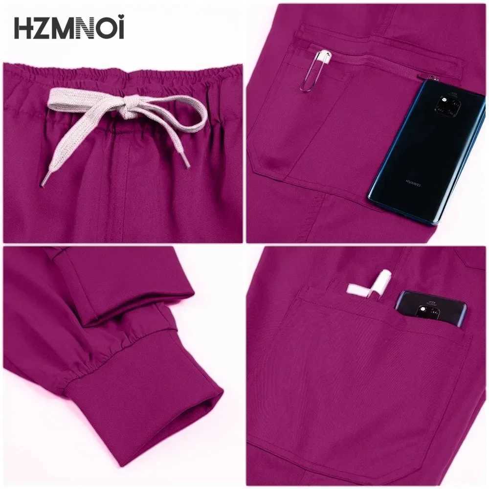High Quty Fabric Surgical Uniforms Unisex Short Slve Scrub Top+Pants Jogger Sets Multicolor Nurse Uniforms Medical Workwear X250410