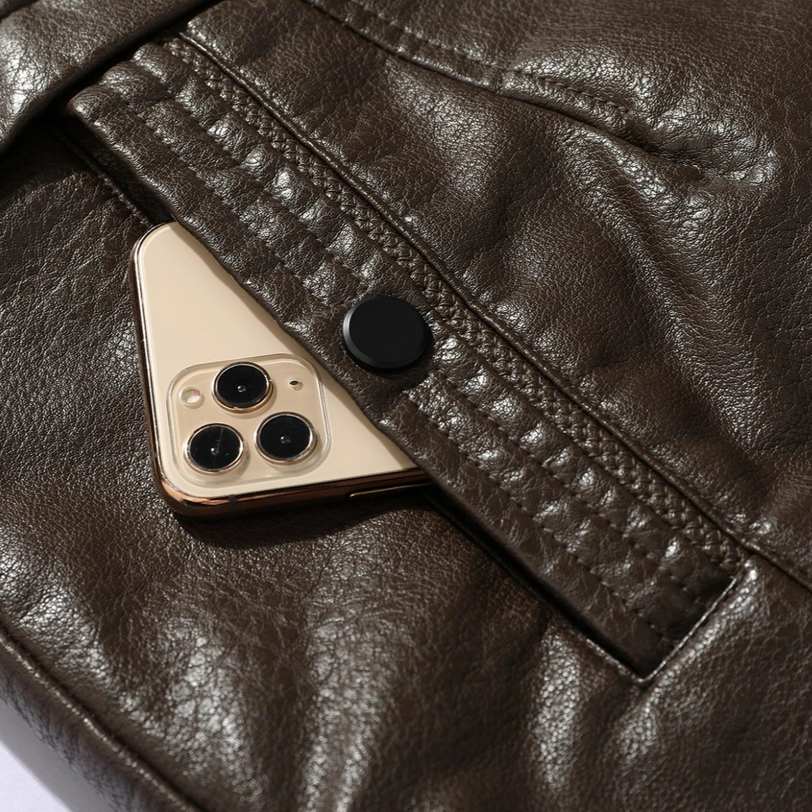 Men Coat Winter Long Leather Jacket Casual Jackets Coats Faux Leather Vintage Biker Jacket Men Windproof Motorcycle Jacket 251107