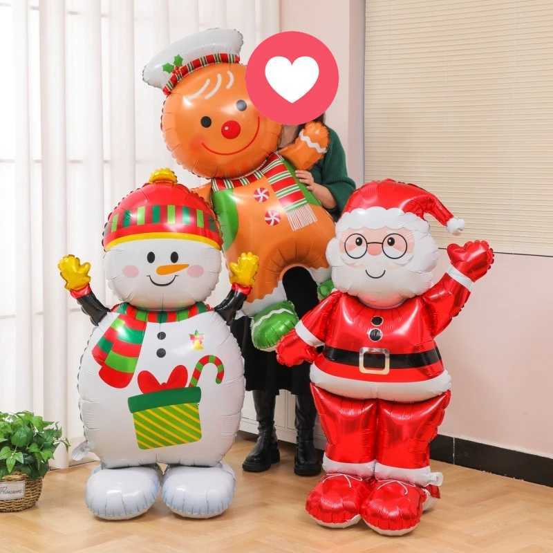 Christmas 90cm Standing Santa Claus Foil Balloon Large Foil Balloon for Christmas Holiday Party Decorat 2026 New Year Birthday Easter Gift Y251111