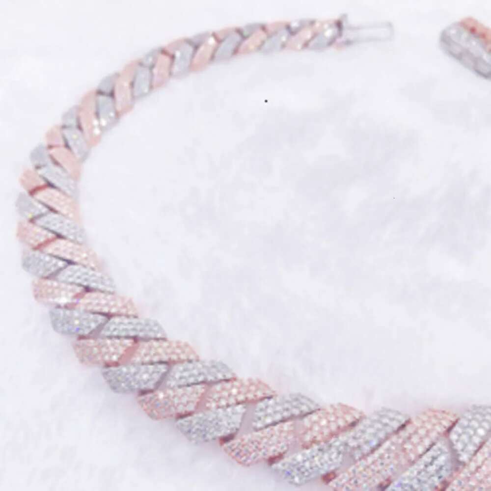 Hip Hop Jewelry Buss Down 16mm S k Customized Iced Out Necklace Vvs Moissanite Cuban Chain