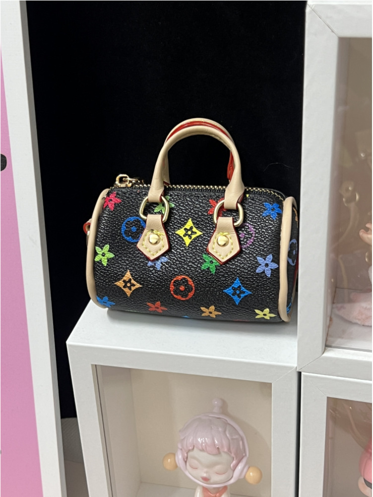 designer bag charm mini monogram pillow coin purse earphone keychain live streaming same style pendant car key bag