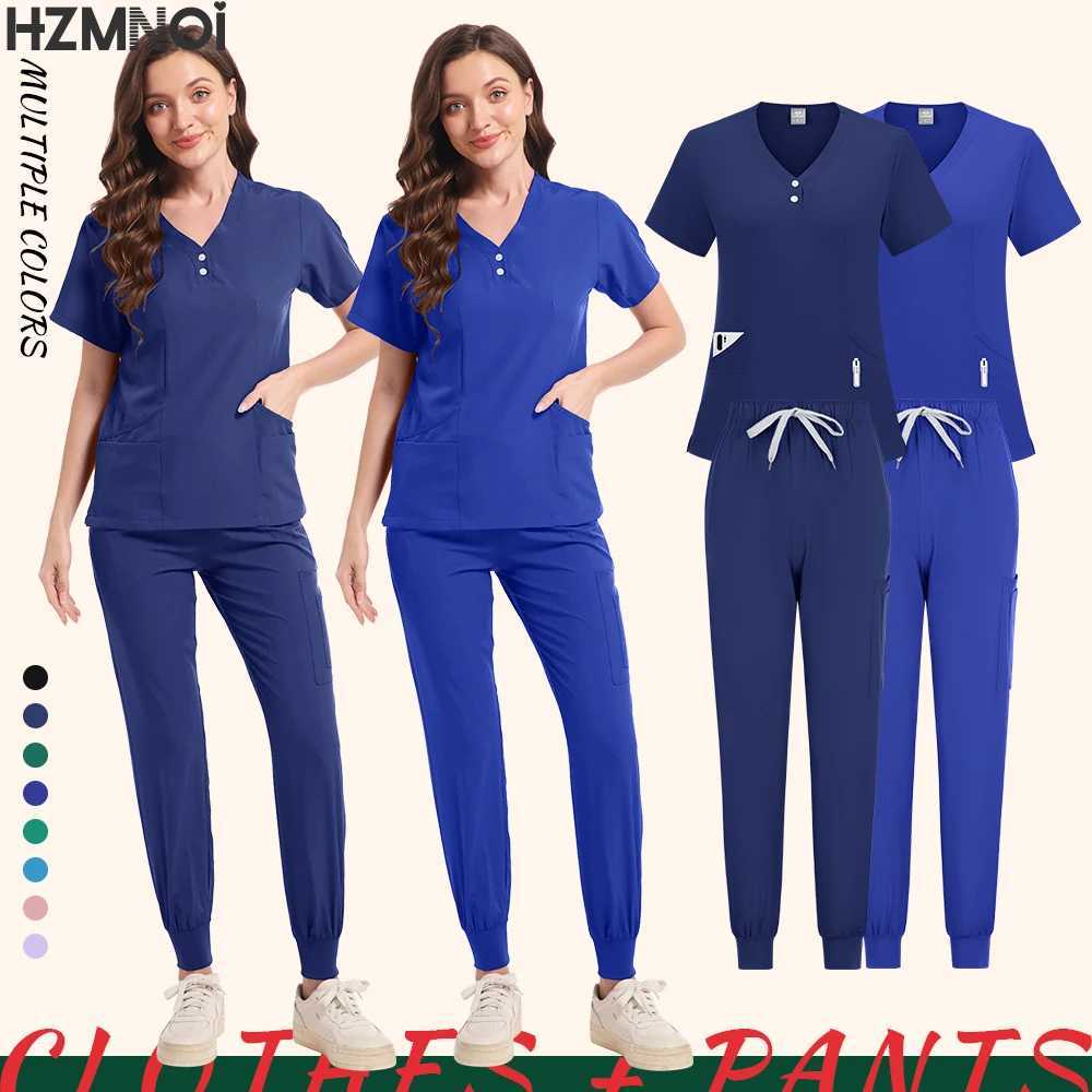 Surgical Uniforms Woman Nursing Enfermeria Sets Top + Pant Articles Medical Uniform Scrubs Clinical Beauty Sn hospital Suits X2504101