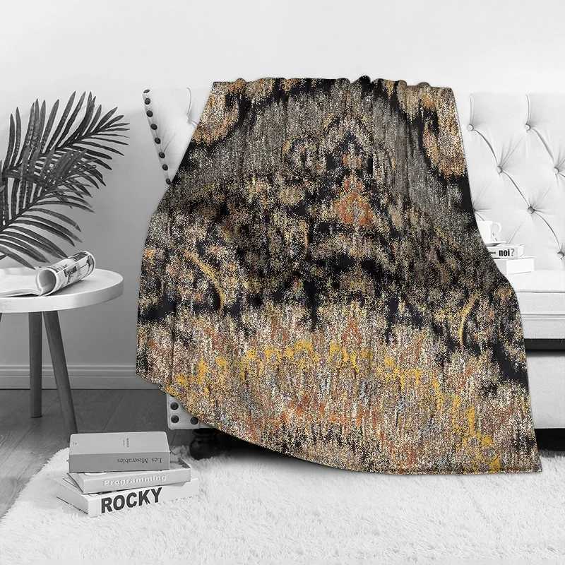 Black Paisley Pattern Throw Blanket Decorative Sofa Bed Living Room Rug Home Textile Cushion Cover C251111