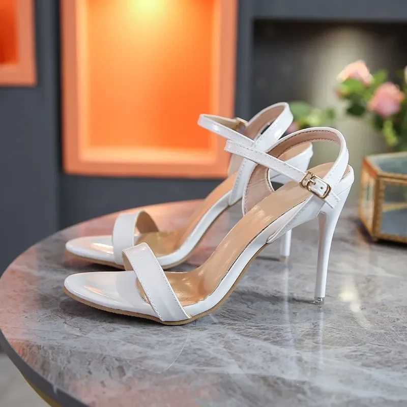 Large size 35-45 Fi ping pong womens shoes 2025 new solid color slim high-heeled sandals high-quality Fi sandalsXJ250410