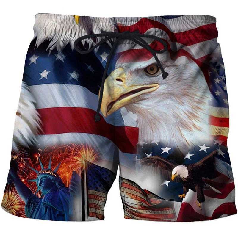 Mens swimsuit shorts American flag 3D surfboard childrens beach shorts American flag swimsuit sports pantsW250410