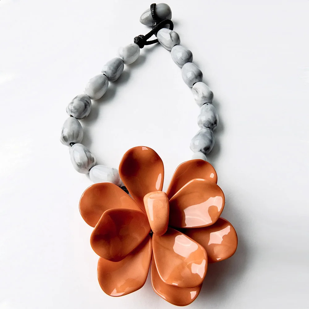 Vedawas floral detail rope necklace Bohemian elegant colorful handmade bead enamel flower banquet womens accessories 250409