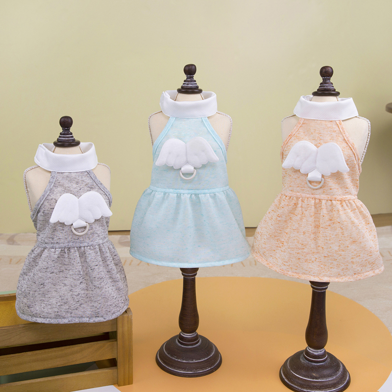 Leisure Dog Clothing Summer Cool Dress Cute Princess Dog Dress Little Angel Wing Decoration Puppy Dresses Girl Dog Clothes for Small Dogs Cats Chihuah