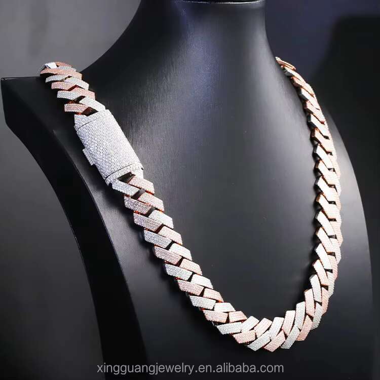 20 mm 4 Rows Hip Hop Diamond Chain VVS Moissanite Cuban Chain 925 Sterling Silver Gold Plate Fine Jewelry Necklaces Bracelets